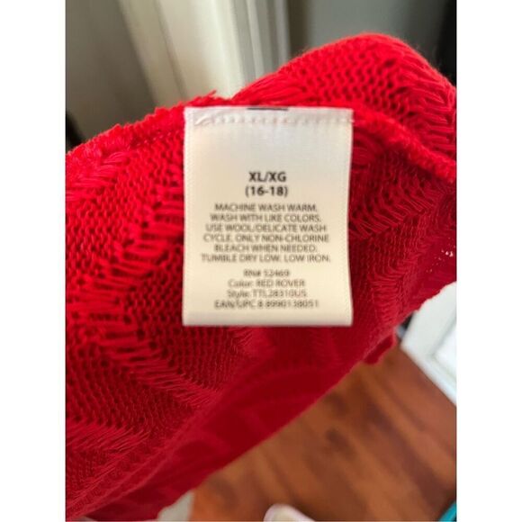 NWT Women’s Time and Tru red open front cardigan size XL - Picture 6 of 8